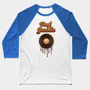 Vinyl Junkie - I Love The Vinyl - DJ's Vinyl Baseball T-Shirt